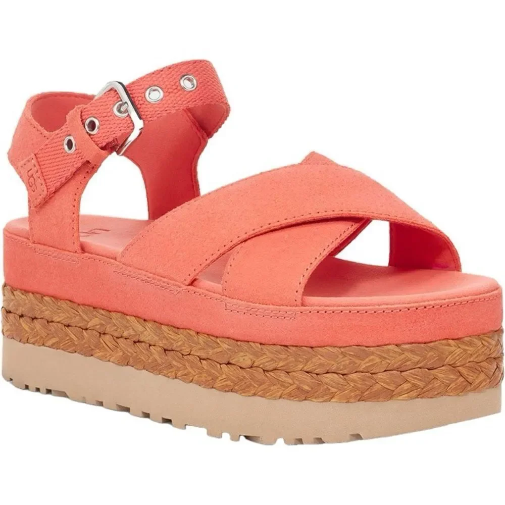 UGG Aubrey Platform Sandal shoes Orange women’s size 8